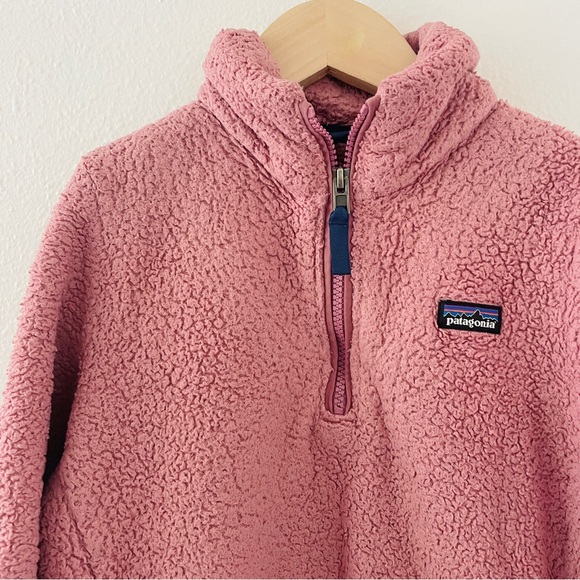 Patagonia Girls Los Gatos Fuzzy 1/4 Zip Jacket - Pink - Picture 3 of 9